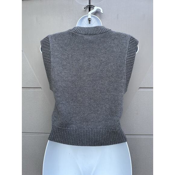 Wilfred Grey Merino Wool Blend Sweater Vest XS Knit Preppy Academia Minimalist - Picture 8 of 12